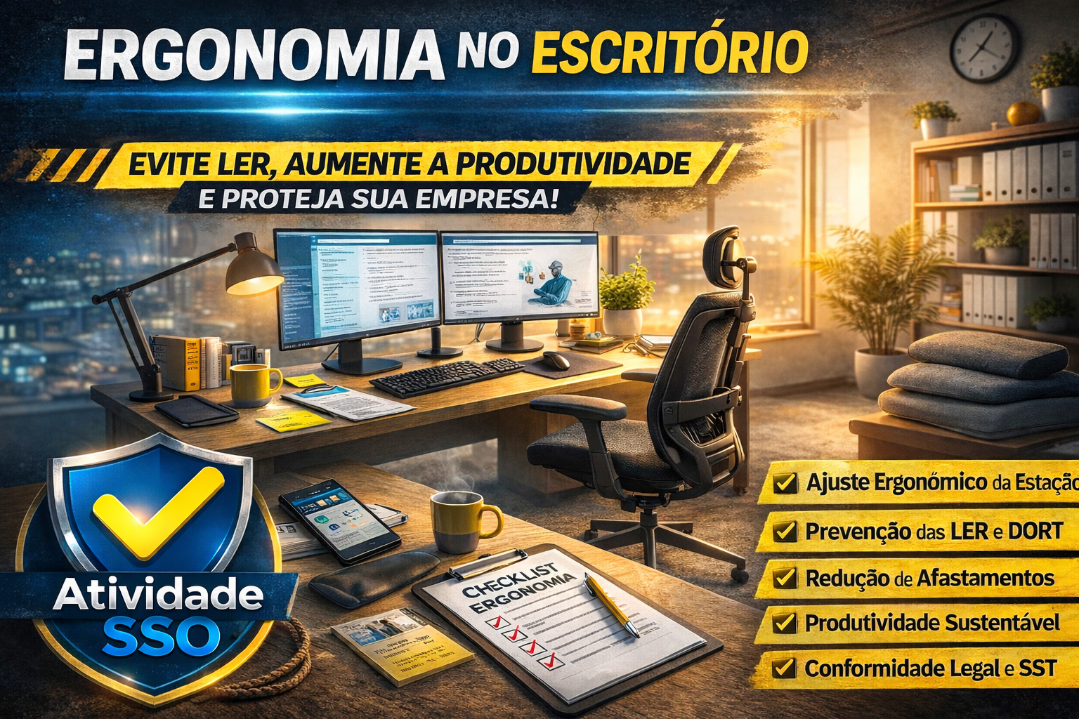 Ergonomia no escritório: O guia completo que vai transformar sua saúde, produtividade e qualidade de vida para sempre