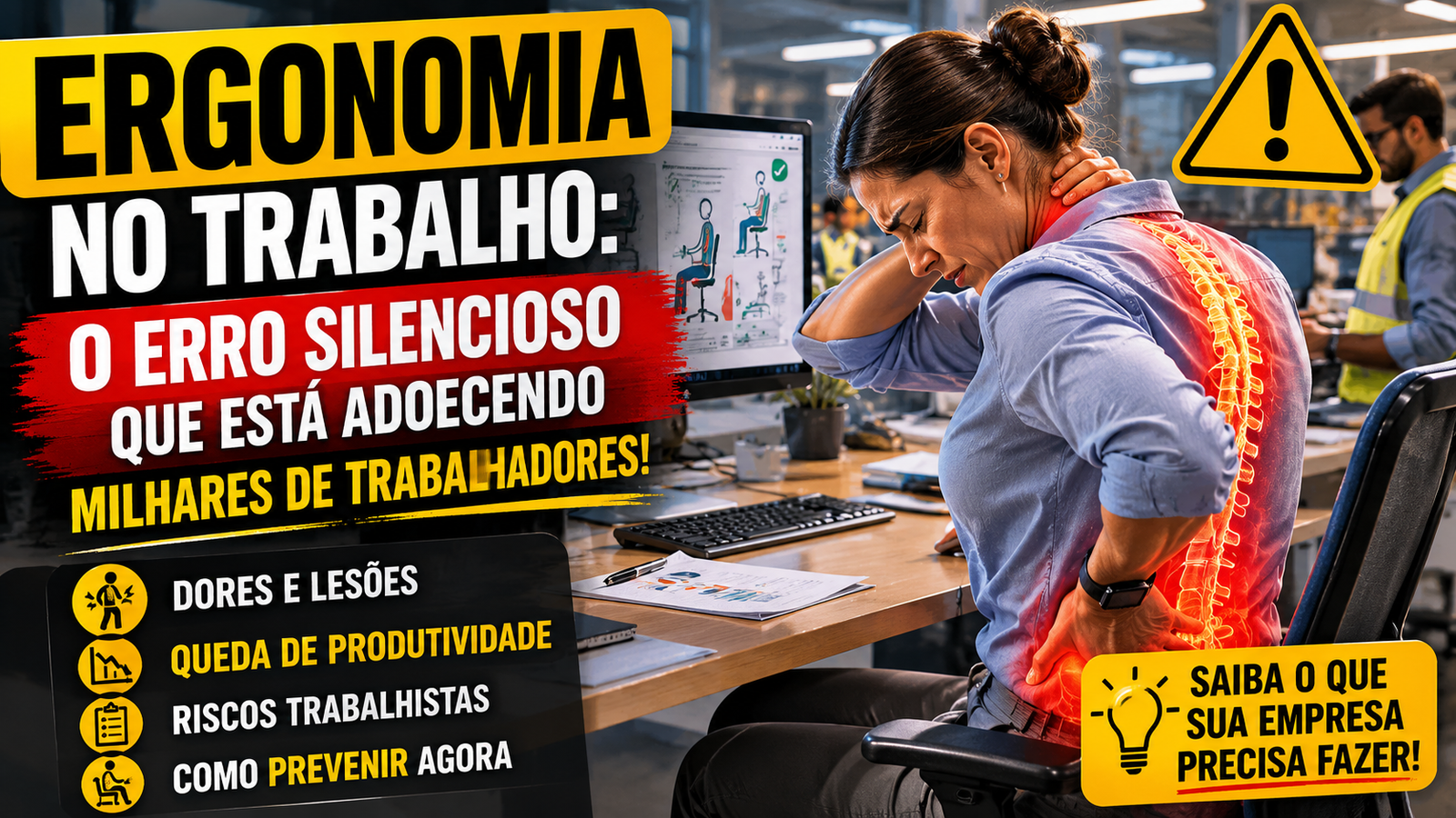 Ergonomia ocupacional: O segredo que sua empresa ainda não descobriu para eliminar dores, afastamentos e prejuízos milionários