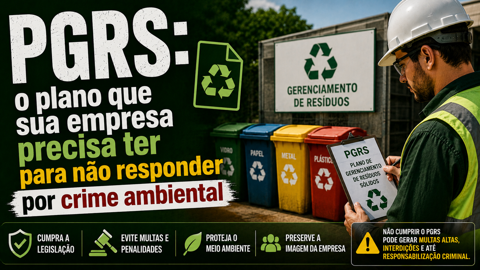 PGRS: o plano que sua empresa precisa ter para não responder por crime ambiental – guia completo do plano de gerenciamento de resíduos sólidos